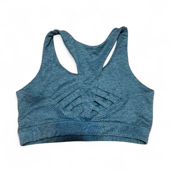 Peloton Heathered Blue Racerback Sports Bra - Picture 2 of 5